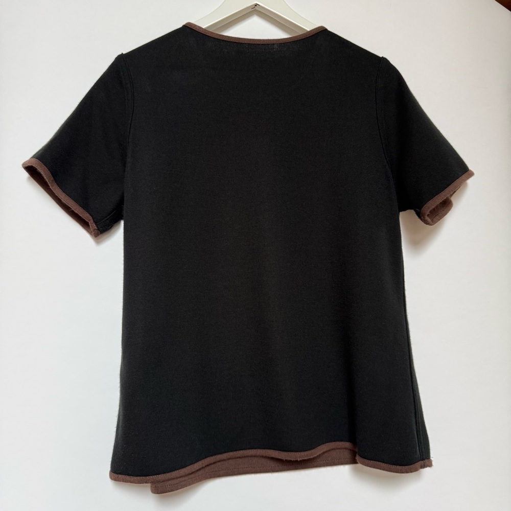 Vintage Reversible Black and Brown Short Sleeve Top - Picture 4 of 10
